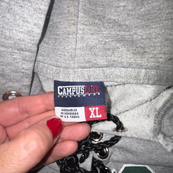 Gray Lace-Up Michigan State Hoodie - Picture 6 of 8